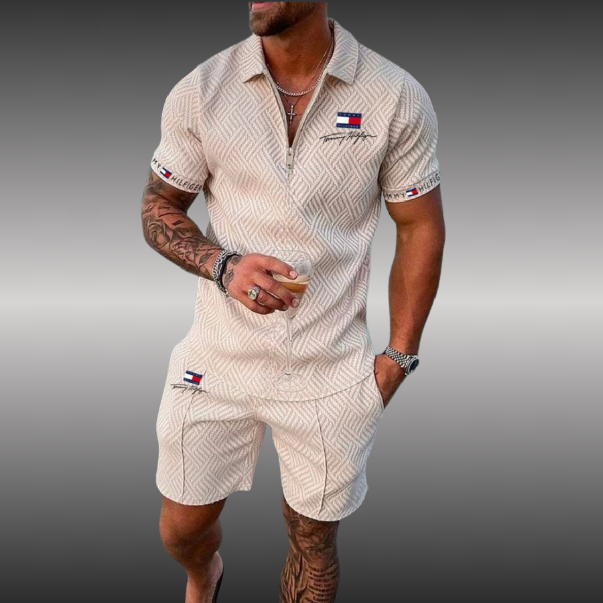 TOMMY FASHION koszulka polo + pasujące spodenki