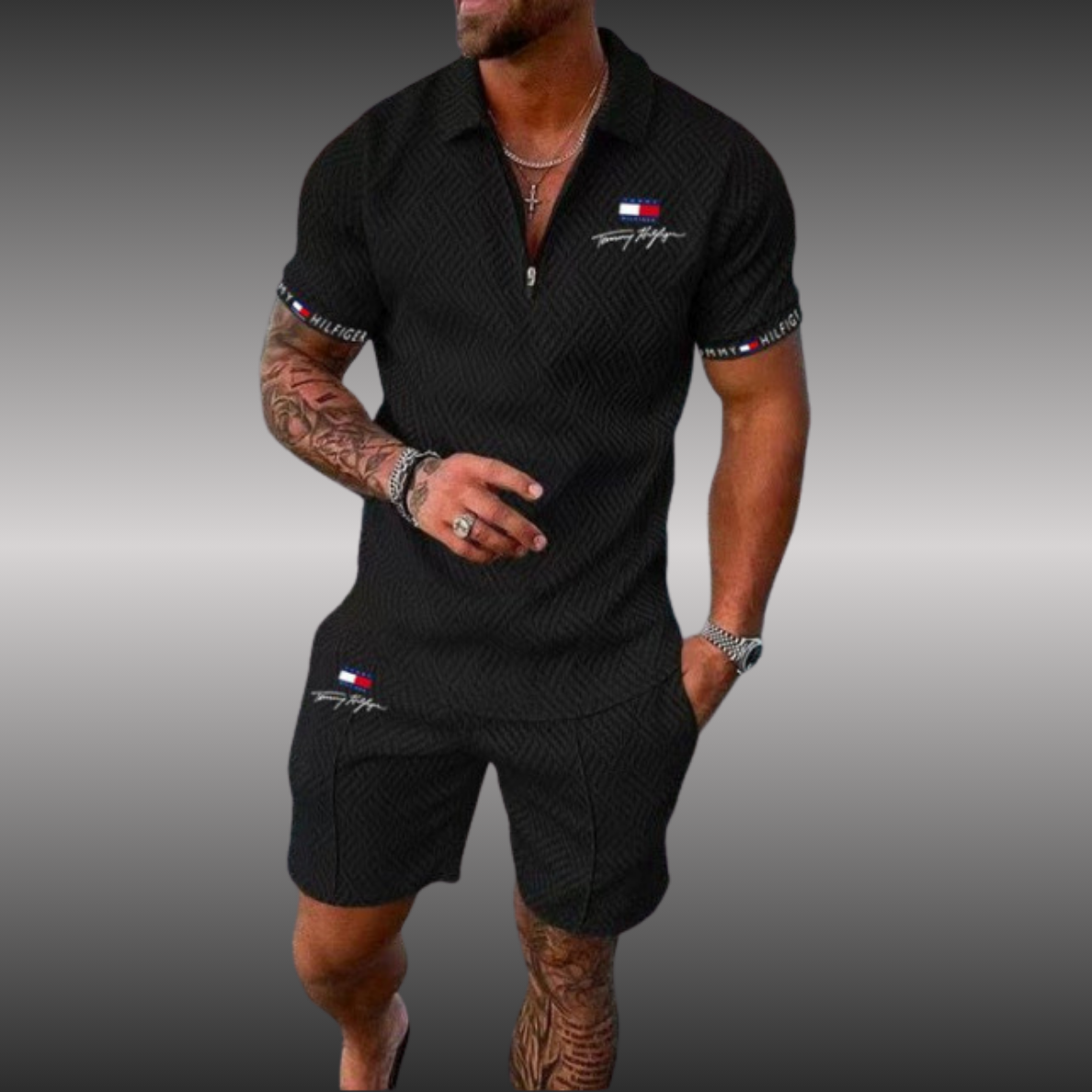 TOMMY FASHION koszulka polo + pasujące spodenki