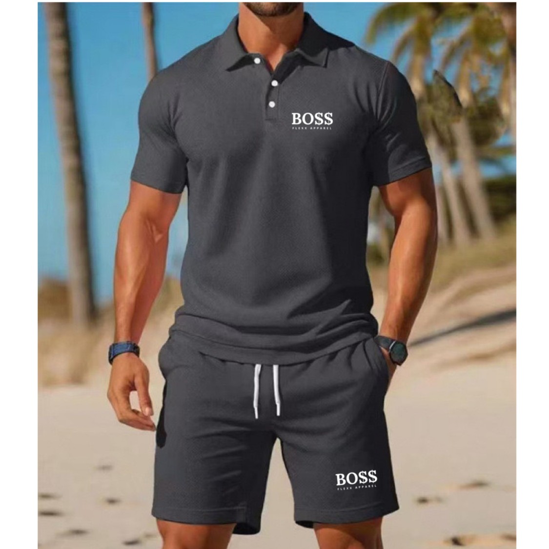BSS FASHION poloshirt + bijpassende shorts
