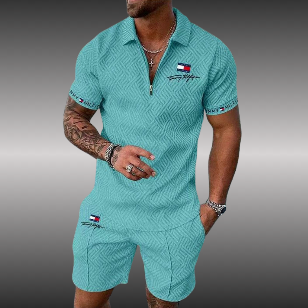 TOMMY FASHION koszulka polo + pasujące spodenki