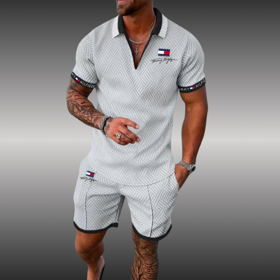 TOMMY FASHION koszulka polo + pasujące spodenki