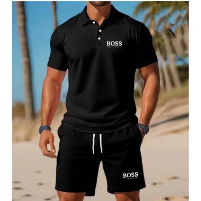 BSS FASHION poloshirt + bijpassende shorts