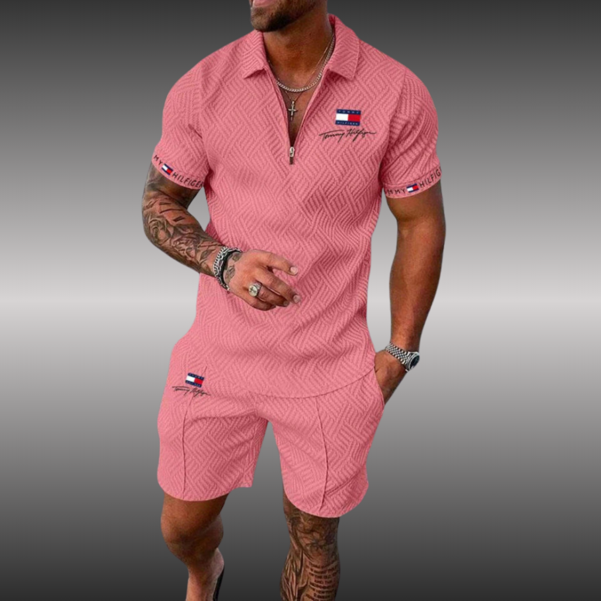 TOMMY FASHION koszulka polo + pasujące spodenki