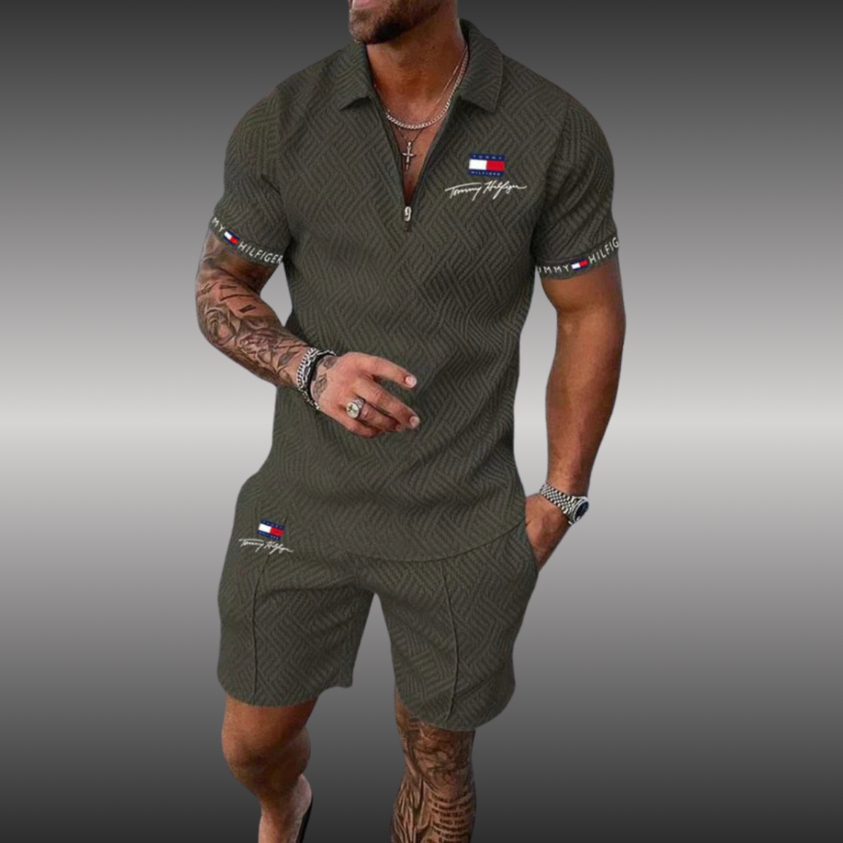 TOMMY FASHION koszulka polo + pasujące spodenki